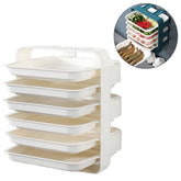 6 layers New Multifunction Dishes Trays Hot Pot Stratification Cooking Plates Wall-mounted -White