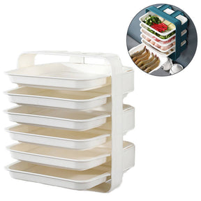 6 layers New Multifunction Dishes Trays Hot Pot Stratification Cooking Plates Wall-mounted -White