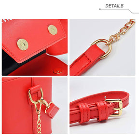 Fashion Crossbody Bag Chinese Takeout Box Style Clutch Bag for Girl-Red
