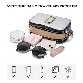 Womens Crossbody Bags Small PU Leather Purse Zipper Shoulder Handbag-Silver