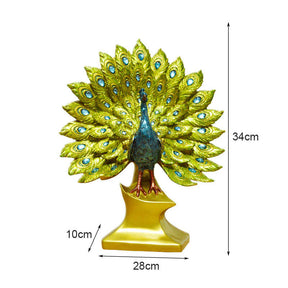 Resin Peacock Statue Desktop Adornmen for Home Wedding-Spreads its Tail