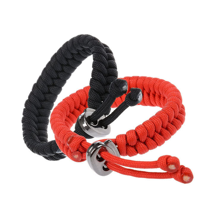 2 Pcs Adjustable Sizes Fish Tail Paracord Survival Bracelets With Metal Clasp-B