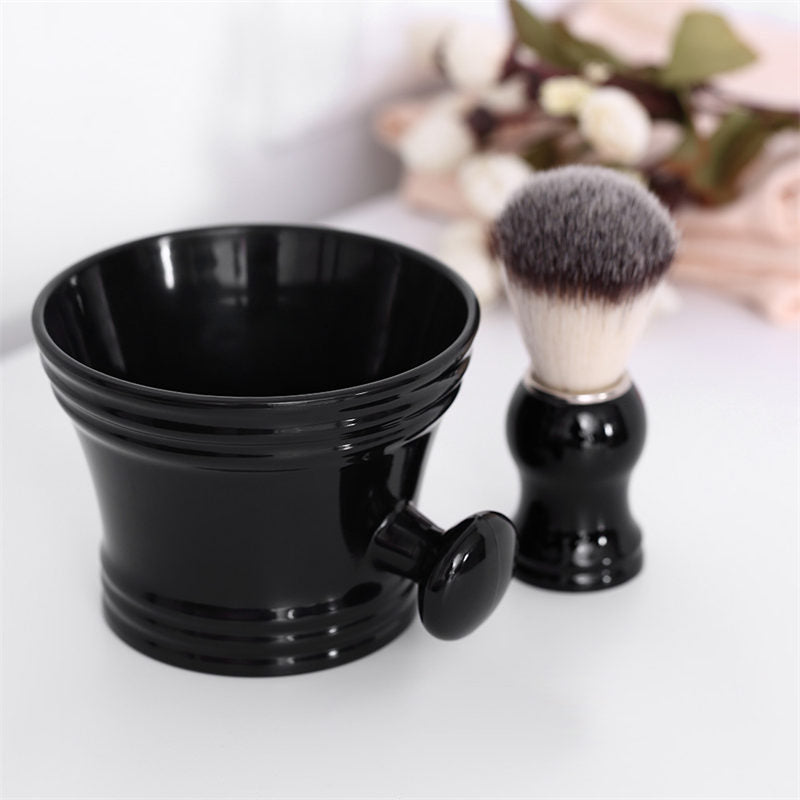 Shaving Soap Mug Bowl with Handle with Shaving Brush Two-Piece Set