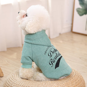 Small Dog Cotton Sweater Autumn and Winter Pet Clothes Dog Clothing-FlowerGreen