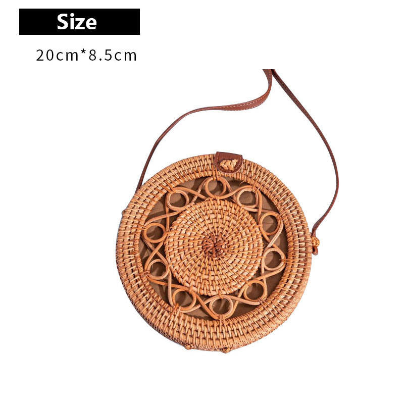 Womens Round Crossbody Rattan Bag Boho Braided Handbag-4