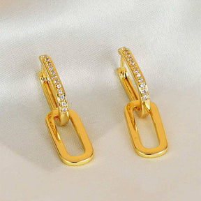 Pair Of Paperclip Link Chain Drop Earrings for Women