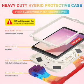Tablet Case Heavy Duty with Swivel Stand for Lenovo Tab M8 4th Gen-ColorfulRed