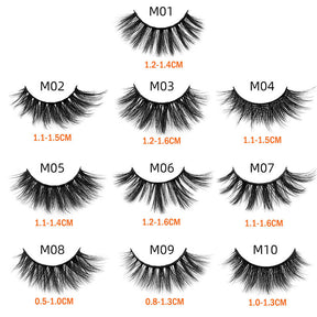 Eyelashes Faux 3D Makeup Cilios Thick Mink Natural False Lashes-Purple