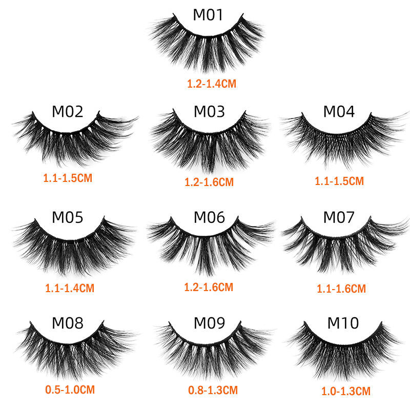 Eyelashes Faux 3D Makeup Cilios Thick Mink Natural False Lashes-Gold