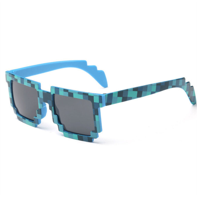 2 Packs Pixel Sunglasses Birthday Party Favors for Kids and Adults-Blue