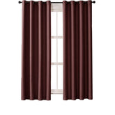 2 Panels Solid Color Blackout Curtains for Living Room-Claret