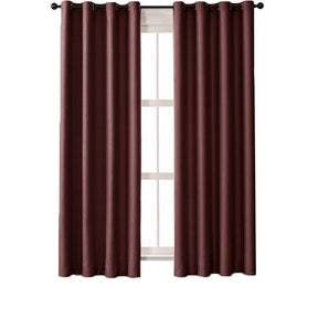 2 Panels Solid Color Blackout Curtains for Living Room-Claret