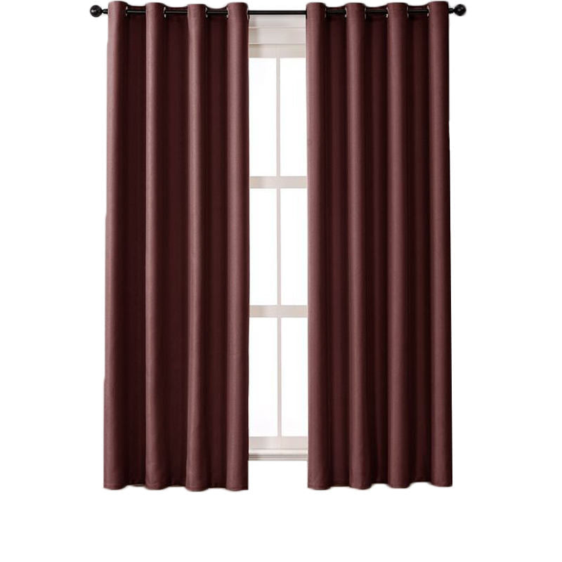 2 Panels Solid Color Blackout Curtains for Living Room-Claret