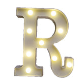 Decorative Led Light Up Number Letters White Plastic Marquee Number Lights Sign Party Wedding Decor Battery Operated (R)