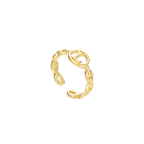 Letter Chain Rings Adjustable Opening Rings for Women Girls-L