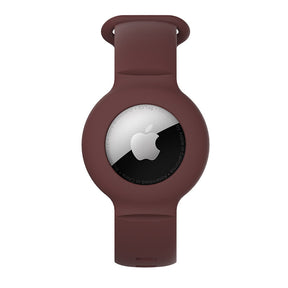 Apple Airtags Watch Strap Silicone Protective Sleeve-WineRed