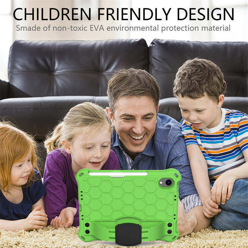 Hive iPad Case For iPad Mini 6 Durable Stand Cover With Shoulder Strap-GreenBlack