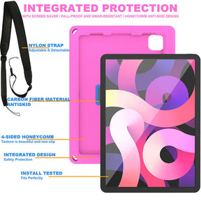 iPad Case With Handle Stand Shoulder Strap for iPad Pro 2018/2020 11 inch-RoseBlue