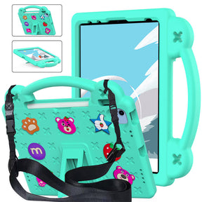 Strawberry iPad Case Shockproof with Handle Shoulder Strap for iPad 10th 2022-MintGreen