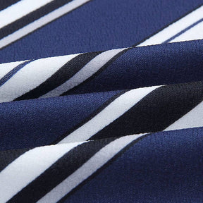 Womens Sexy Dresses Summer Casual V-Neck Printing Pattern Belted Slim Dress-Blue Strips