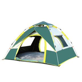 Family Instant Pop Up Tents Waterproof & Windproof for Camping-Green