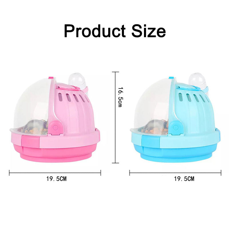 Hamster Portable Carrier Cage With 60ml Water Bottle-Pink