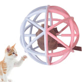 Cat Toy Ball Interactive Squeak Mouse Cage Toy-Pink Blue