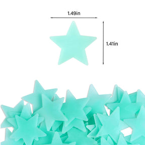 Luminous Stars Plastic Wall Stickers Glow In The Dark For Home Art Decor-Blue