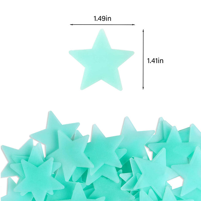 Luminous Stars Plastic Wall Stickers Glow In The Dark For Home Art Decor-Blue