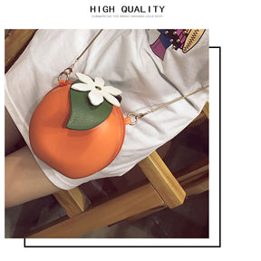 New Cute Fruits Orange Crossbody Bags Chain Shoulder Bag