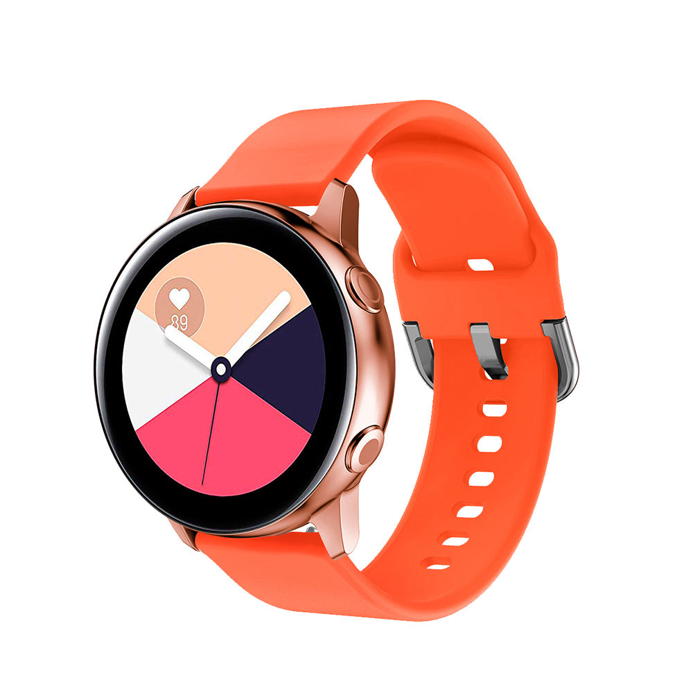 Soft Silicone Silver Square buckle Watch Band For Samsung Galaxy Watch 42/46mm Gear S3 Frontier/Classic(Orange)