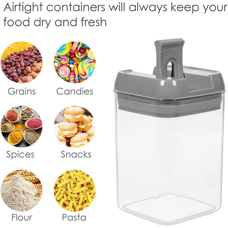 7 Pieces Plastic Food Storage Containers with Easy Lock Lids for Kitchen Pantry Organization and Storage -Gray Lid