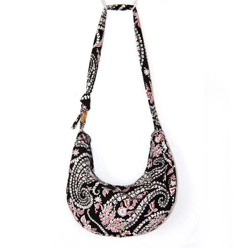 Womens Sling Crossbody Bag Ethnic Print Shoulder Bag with Adjustable Strap-N