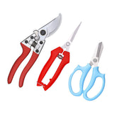 3 PCS Garden Professional Steel Pruning Shears Set Bypass Pruning Hand Tools Scissors Kit