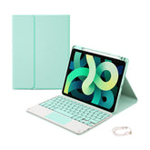 Removable Keyboard Case For iPad Air 4/iPad Air 5/iPad Pro 11 7 Color Backlit with Touch Panel Pen Slot-MintGreen