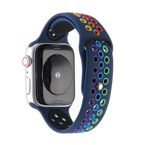 Rainbow Nike Watch Strap For Apple iWatch Series-Deep Blue