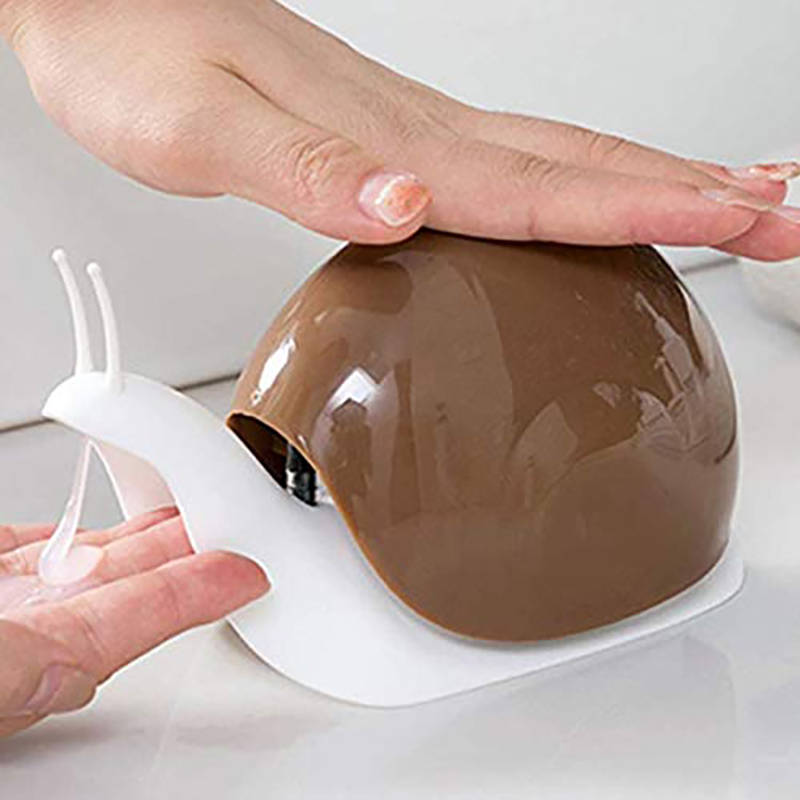 2 Pack Cute Snail Soap Dispenser for Kitchen Bathroom Accessories-WhiteBrown