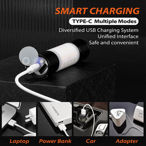 Outdoor LED Camping Lantern Flashlight Rechargeable with USB Cable and Tripod