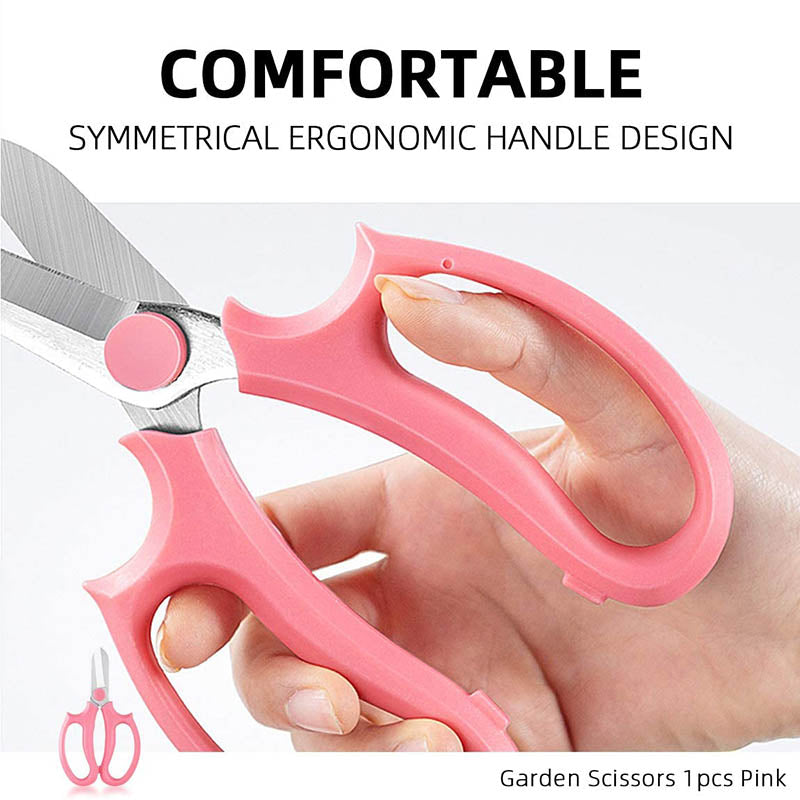 Floral Scissors Premium Steel Garden Plant Trimming Tools for Gardening Flower Arrangement -Pink