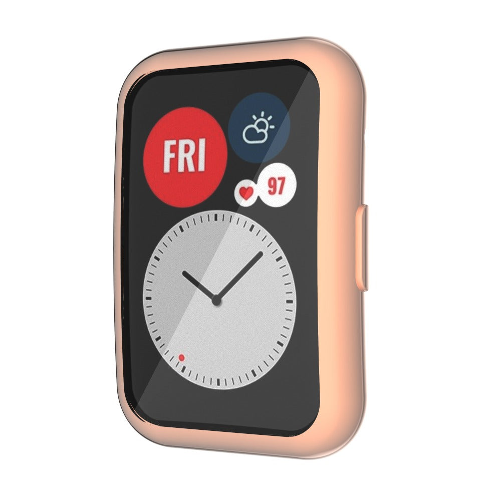 TPU Frame Soft Slim Cover Watch Case For Huawei Fit -Rose gold