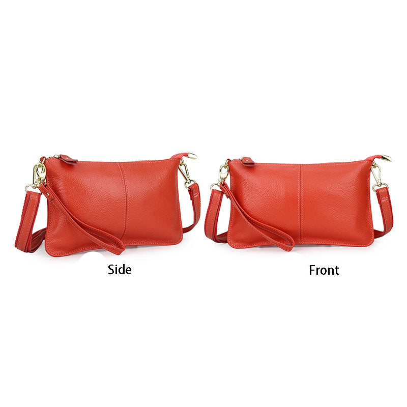 Leather Clutch Small Envelope Crossbody Bags for Women-WatermelonRed