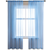 2 Panels Sheer Voile Rod Pocket Elegance Curtains for Living Room Bedroom-23