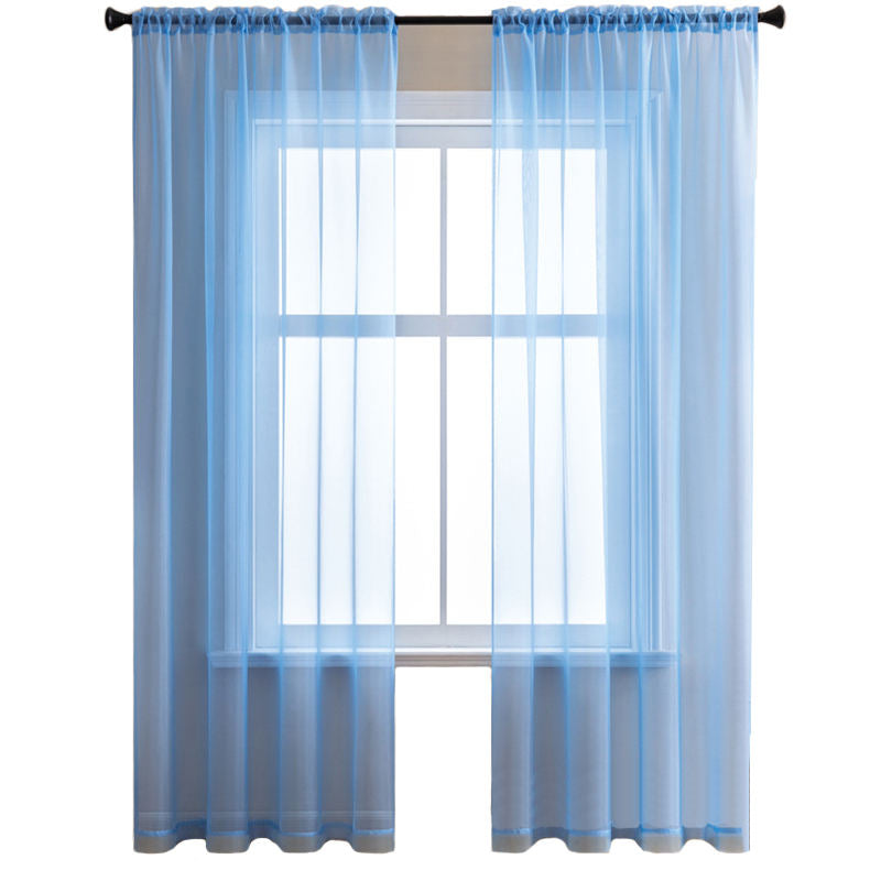 2 Panels Sheer Voile Rod Pocket Elegance Curtains for Living Room Bedroom-23
