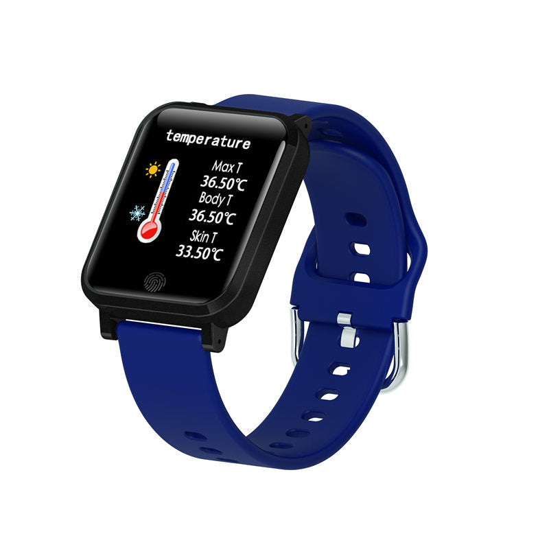 F29 HD Smart Watch with Temperature Heart Rate Blood Oxygen Monitor-Blue