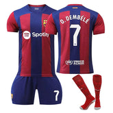 Barca Home Jersey O.DEMBELE #7 Soccer Jersey Kids Adult 3-Pieces Jersey Kits