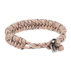 2 Pcs Adjustable Sizes Fish Tail Paracord Survival Bracelets With Metal Clasp-A