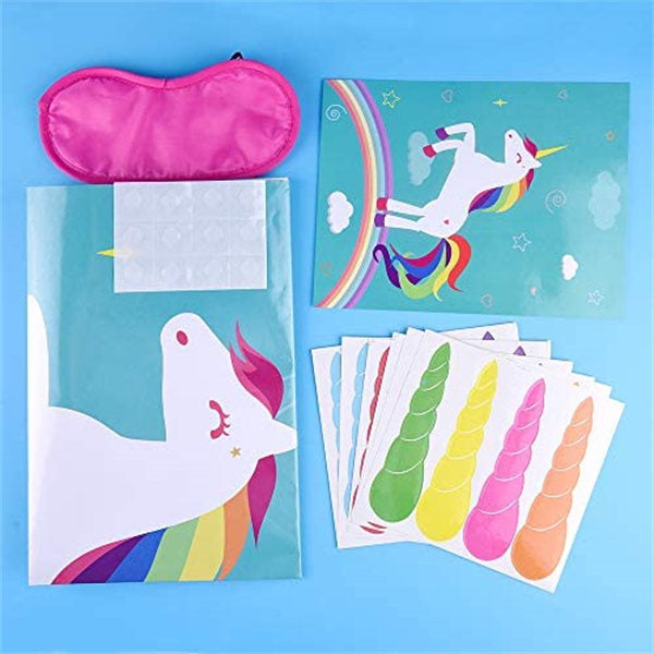 Unicorn Birthday Party Game with 35 Stickers, Children's Birthday Party Decorations