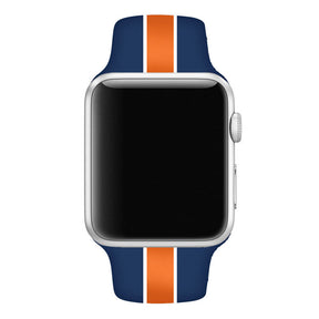 Soft Silicone Watch Bands Pattern Printed Band for iWatch Series6/5/4/3/2/1/SE-BlueOrange