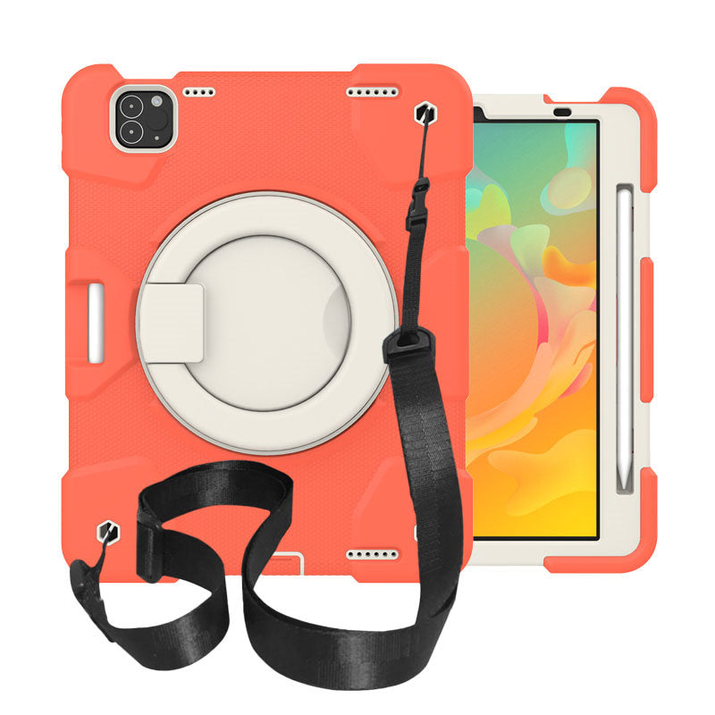 iPad Case For iPad Air 5 with 360¡ãSwivel Stand-Coral Orange