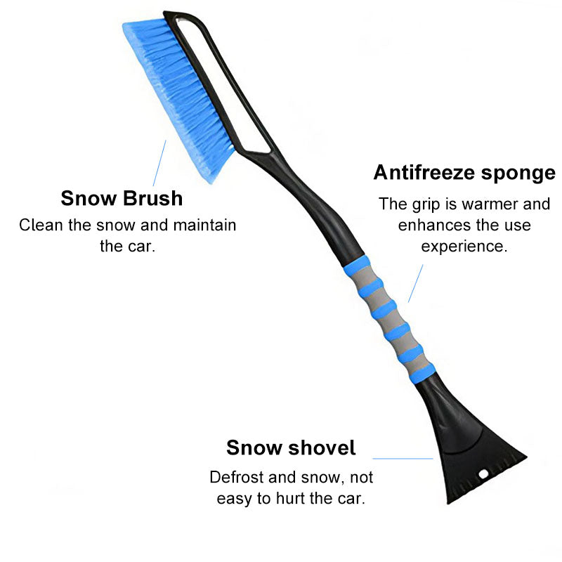 2 in 1 Detachable Snow Brush Ice Scraper with Ergonomic Foam Grip for Cars Trucks-Blue